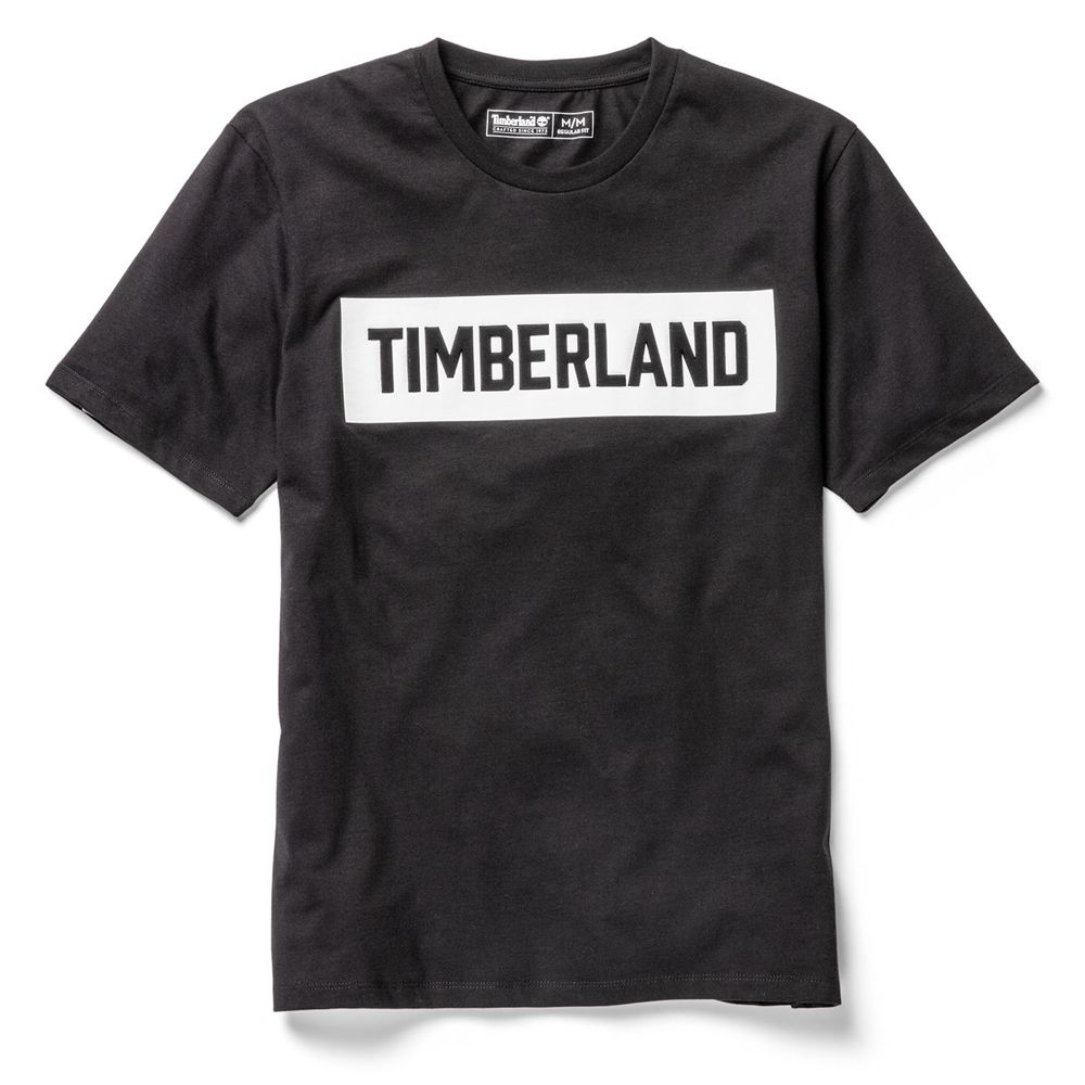 Camisetas Timberland Hombre Mink Brook 3D Embossed Negras - Chile RJF-912547